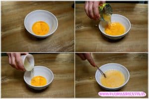 Versate in un’altra ciotola l’uovo, il succo di mele , l’olio e sbatteteli con una forchetta Muffin carote e mandorle