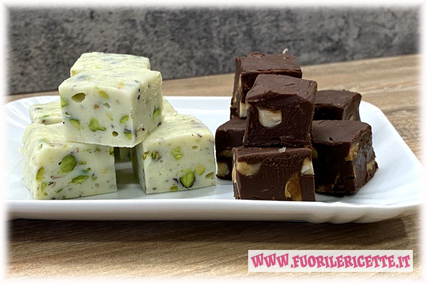 Fudge al cioccolato bianco e fondente