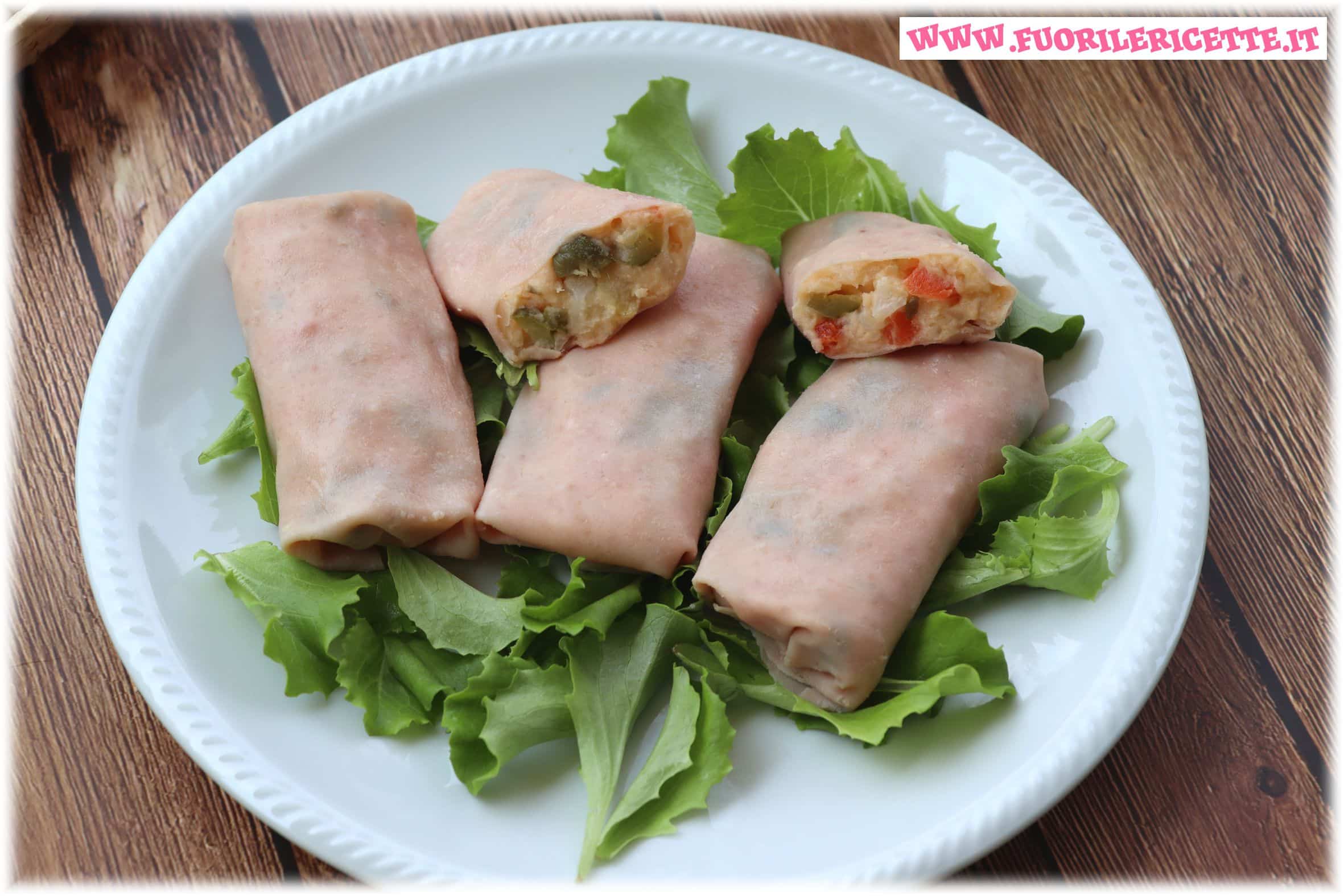 Involtini con affettato di tacchino arrosto