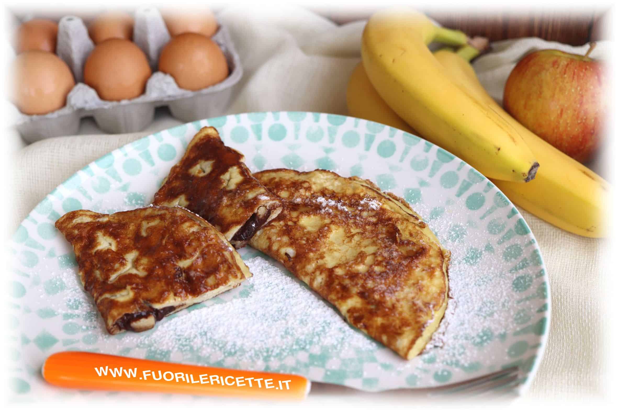 Omelette dolce alle mele e cioccolato